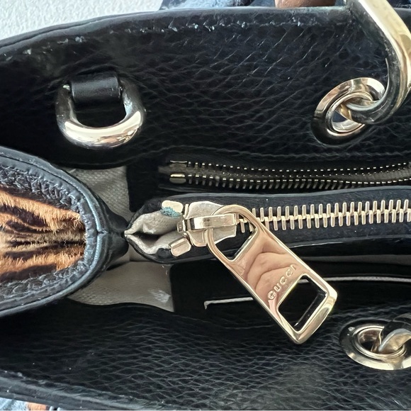 Gucci Bamboo handle Pony hair Leopard Shopper Tote - Picture 11 of 15